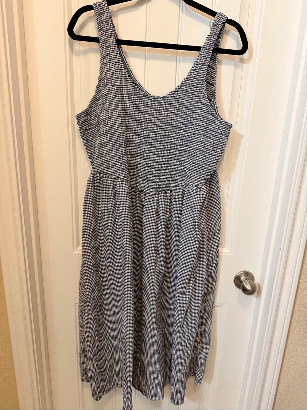 Old Navy Black and White Gingham Midi Dress